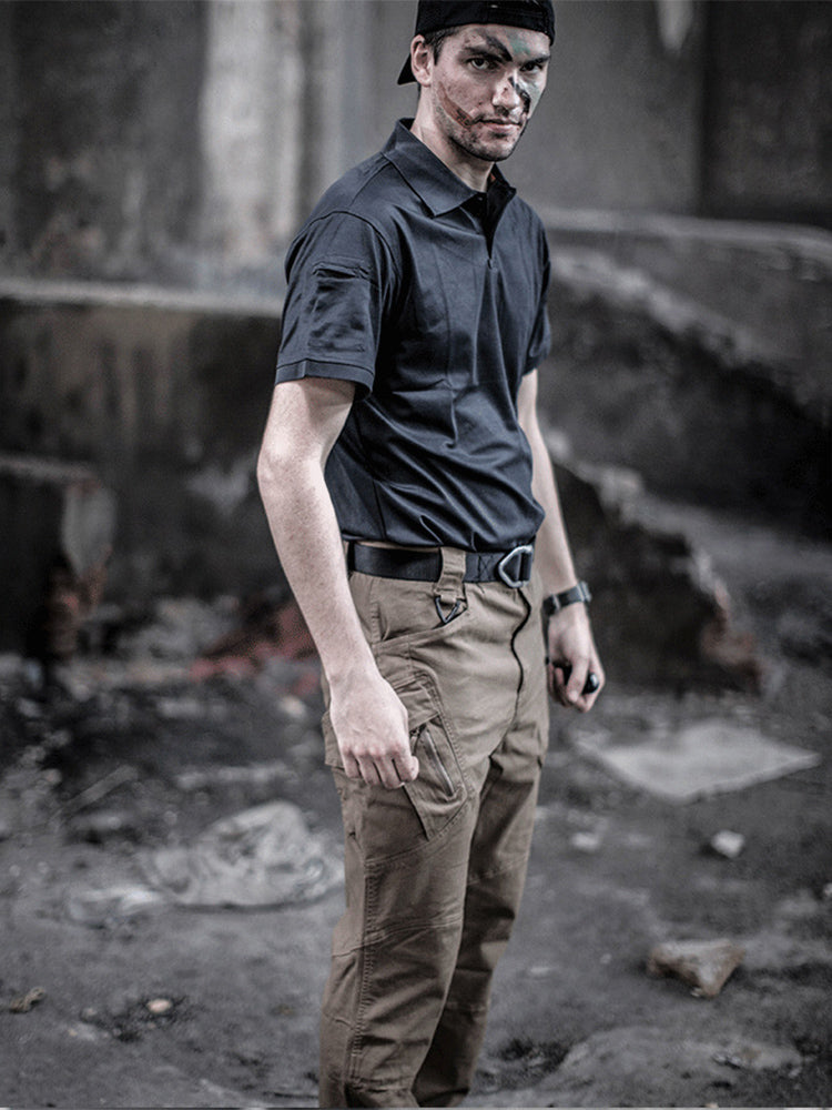 Pantalon tactique d'extérieur à jambes droites et à poches multiples