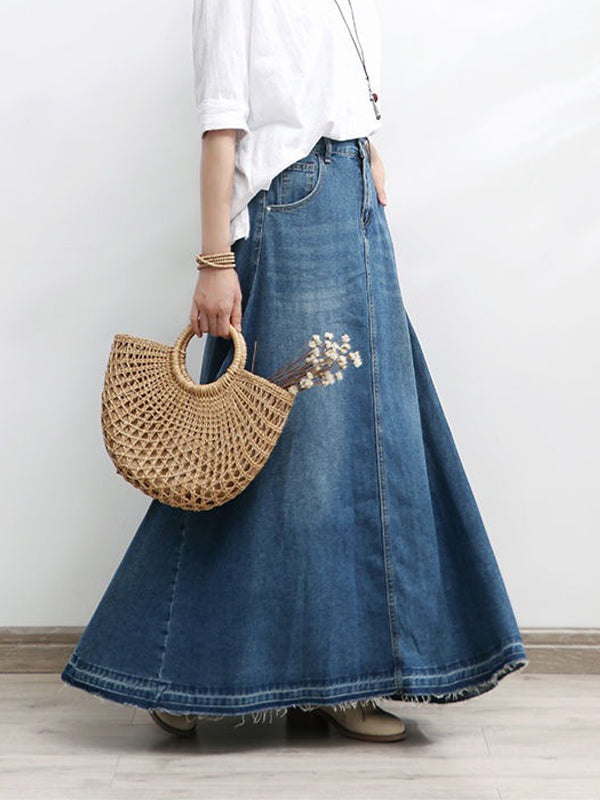 Robe longue ample en jean d'inspiration vintage