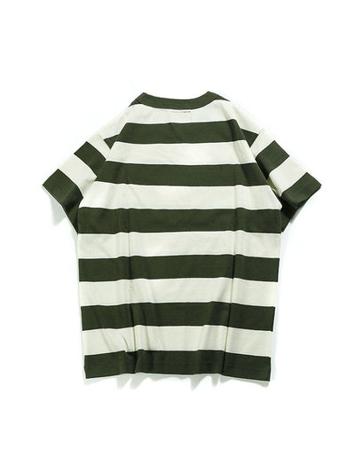 Camiseta de cuello redondo a rayas para hombre