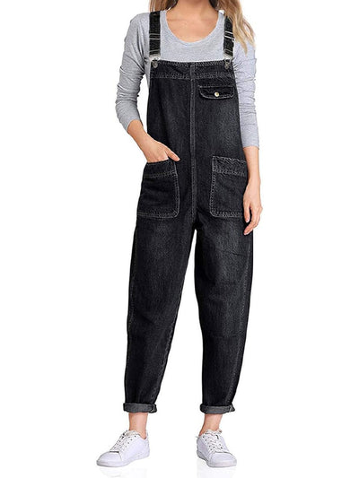 Salopette ample décontractée en denim pour femme