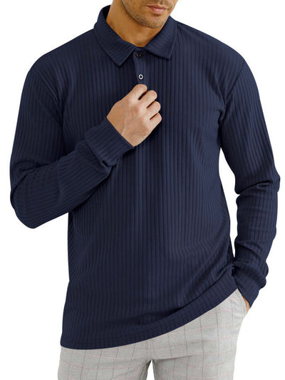 Men's Classic Casual Long Sleeve Polo Shirt