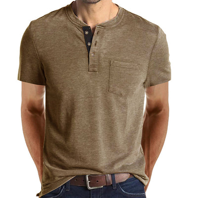 T-shirt à manches courtes de couleur unie pour hommes 