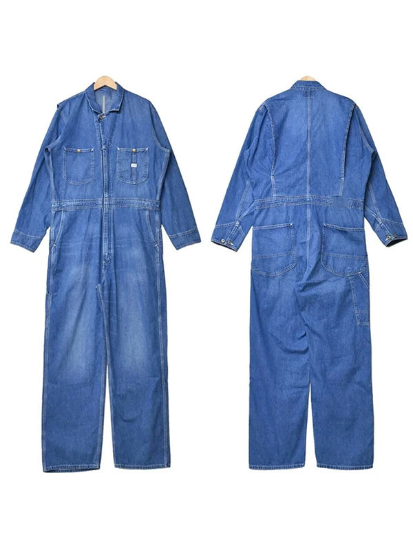 Madepants Artisan Denim Coveralls Men's Zip Long Sleeve Jumpsuits