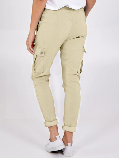 Women's Drawstring Slim Fit Cargo Pants