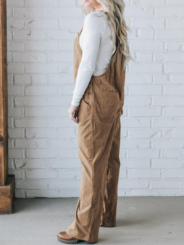 Women's Cozy Corduroy Loose Fit Overalls – Madepants