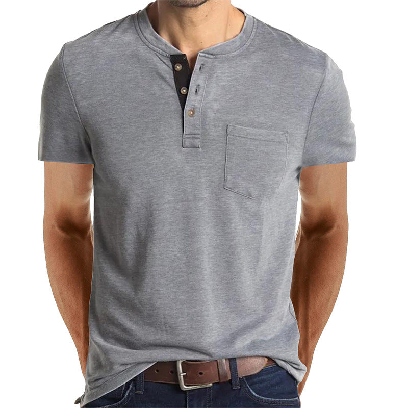 T-shirt à manches courtes de couleur unie pour hommes 