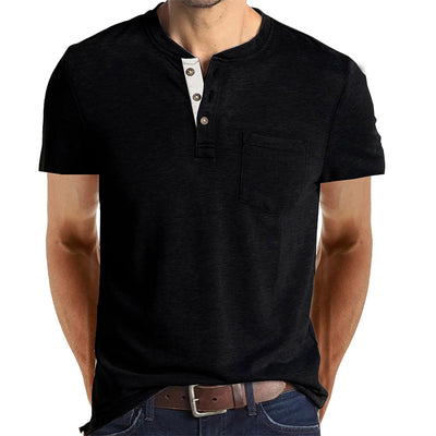 T-shirt à manches courtes de couleur unie pour hommes 