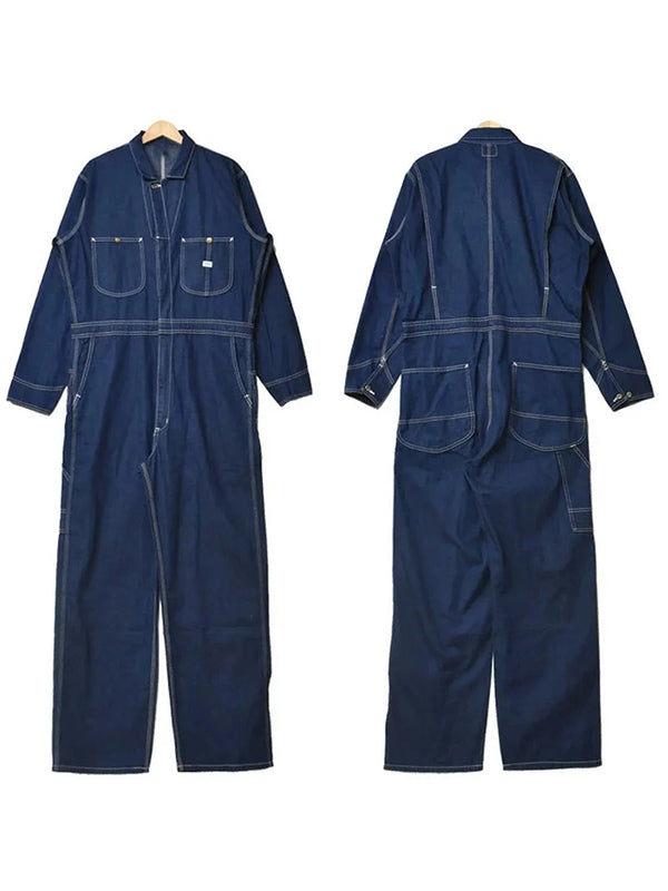 Madepants Artisan Denim Coveralls Men's Zip Long Sleeve Jumpsuits