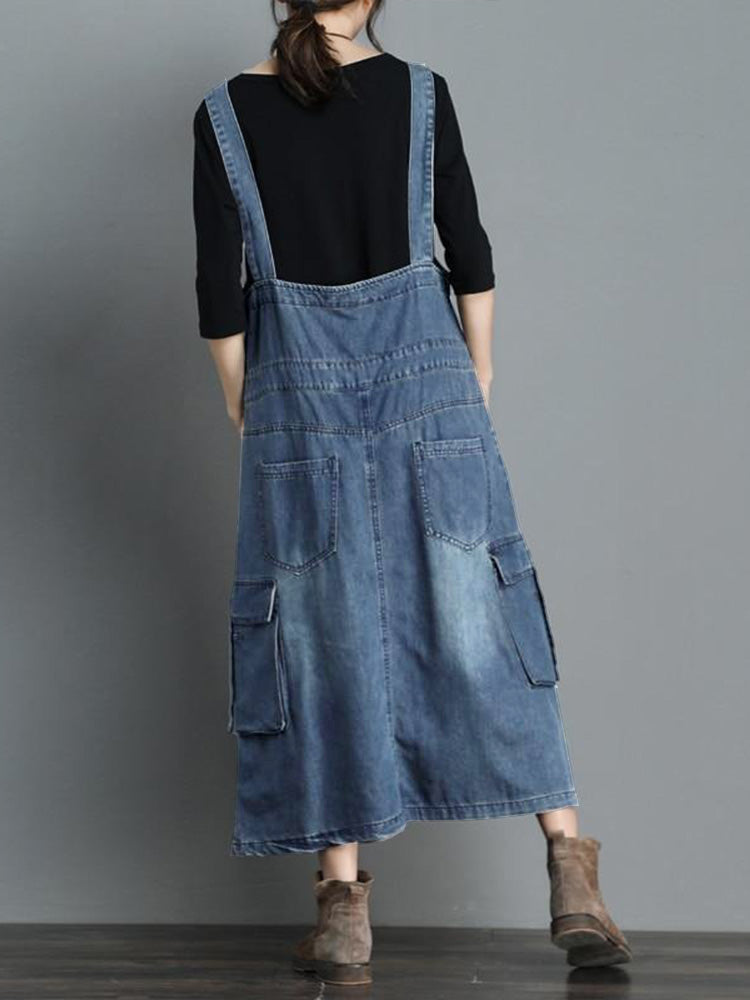 Women's Denim Skirtall Loose Fit Overall Dress Madepants Women's Denim Skirtall Loose Fit Overall Dress Madepants