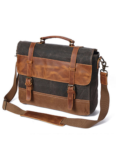 Canvas Shoulder Crossbody Bag Briefcase Laptop Bag