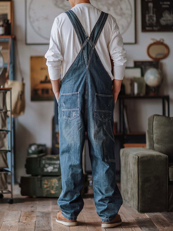 Artisan Distressed Denim Bib Overalls – Madepants