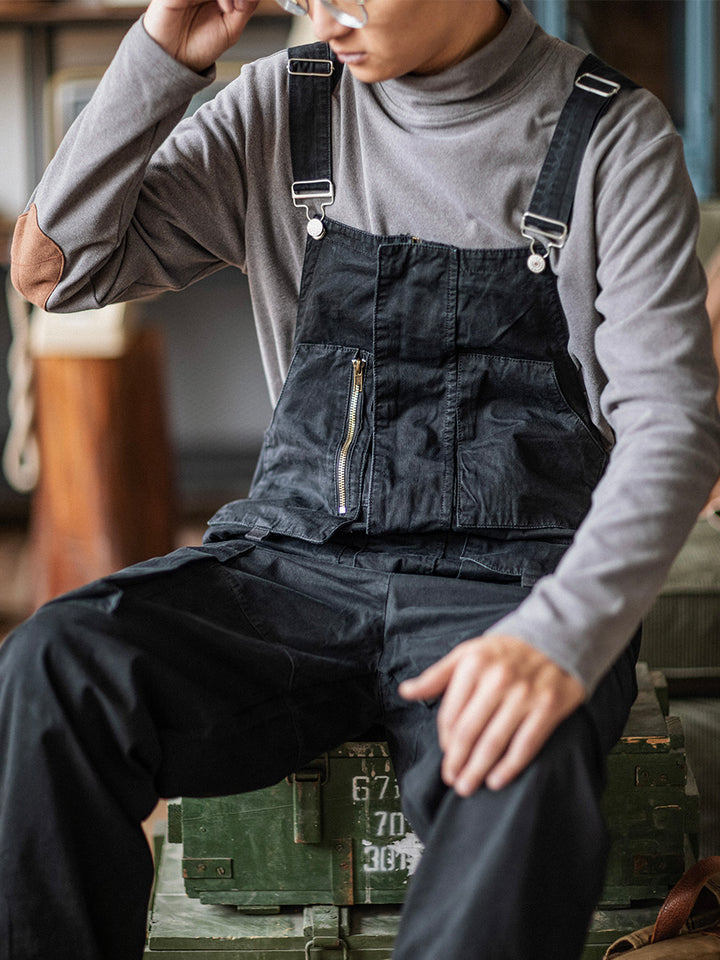 Madepants Sloppy Overalls Men's Big Pockets Dungarees with Zipper Fly