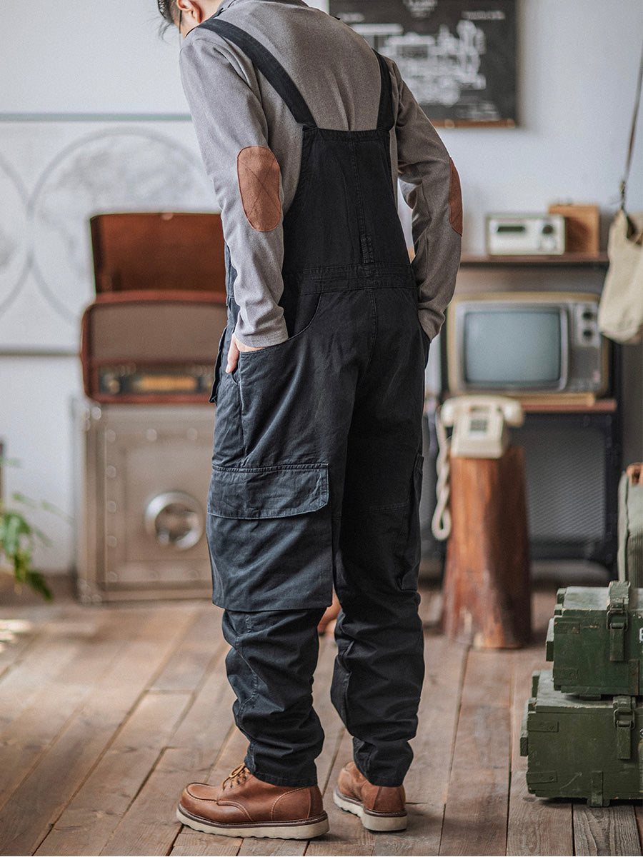 Madepants Sloppy Overalls Men's Big Pockets Dungarees with Zipper Fly