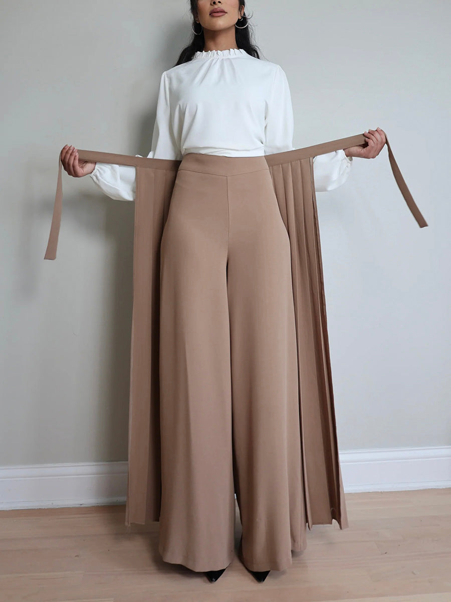 Lovely Pleated Overskirt Pants Set – Madepants