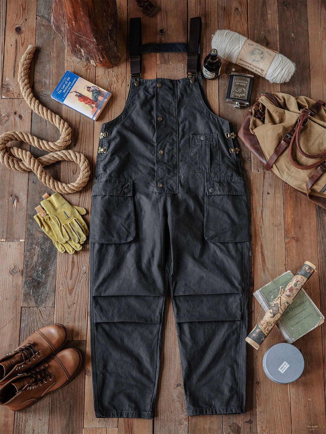 Madepants Carver Canvas Overalls Men's Flap Pockets Button Front