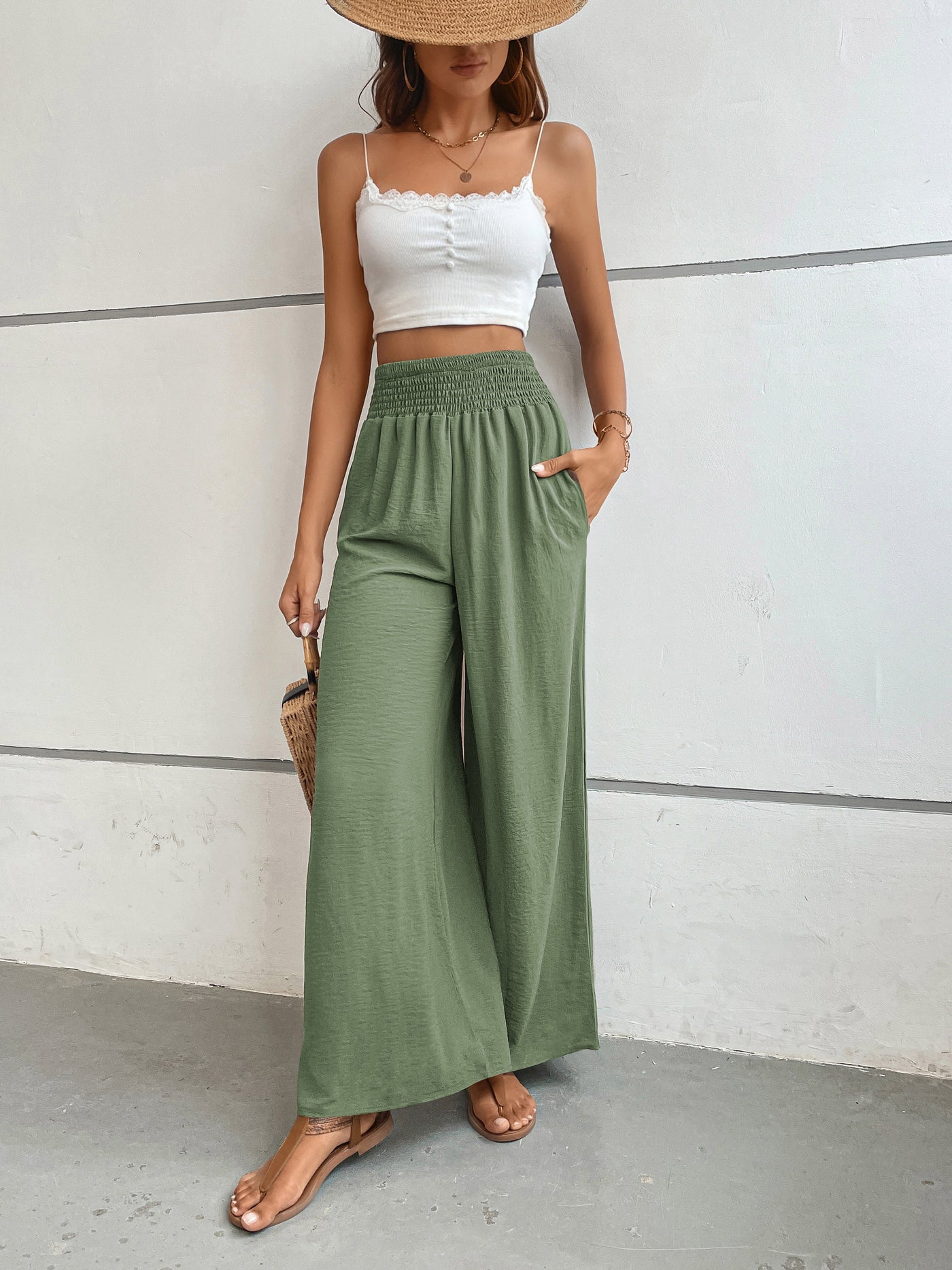 Women's High Waisted Wide Leg Pants