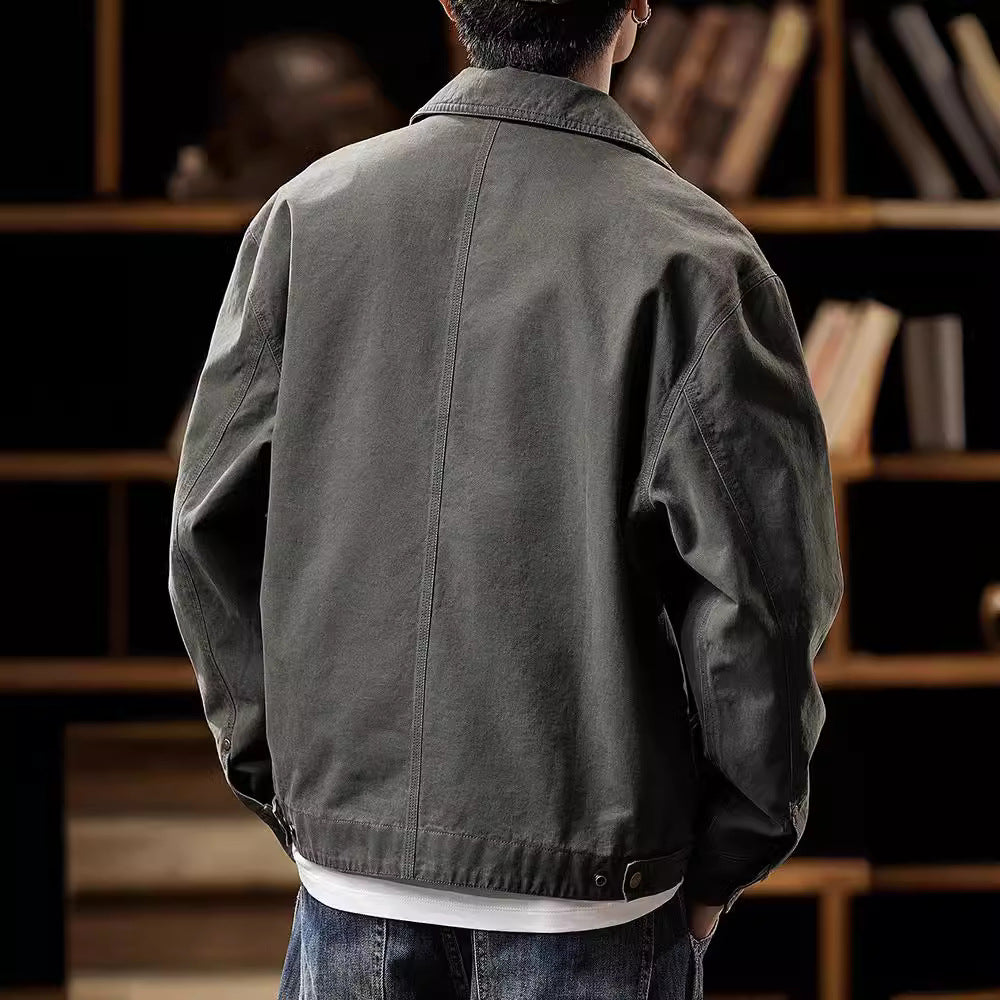 Men's Vintage-Inspired Casual Workwear Jacket