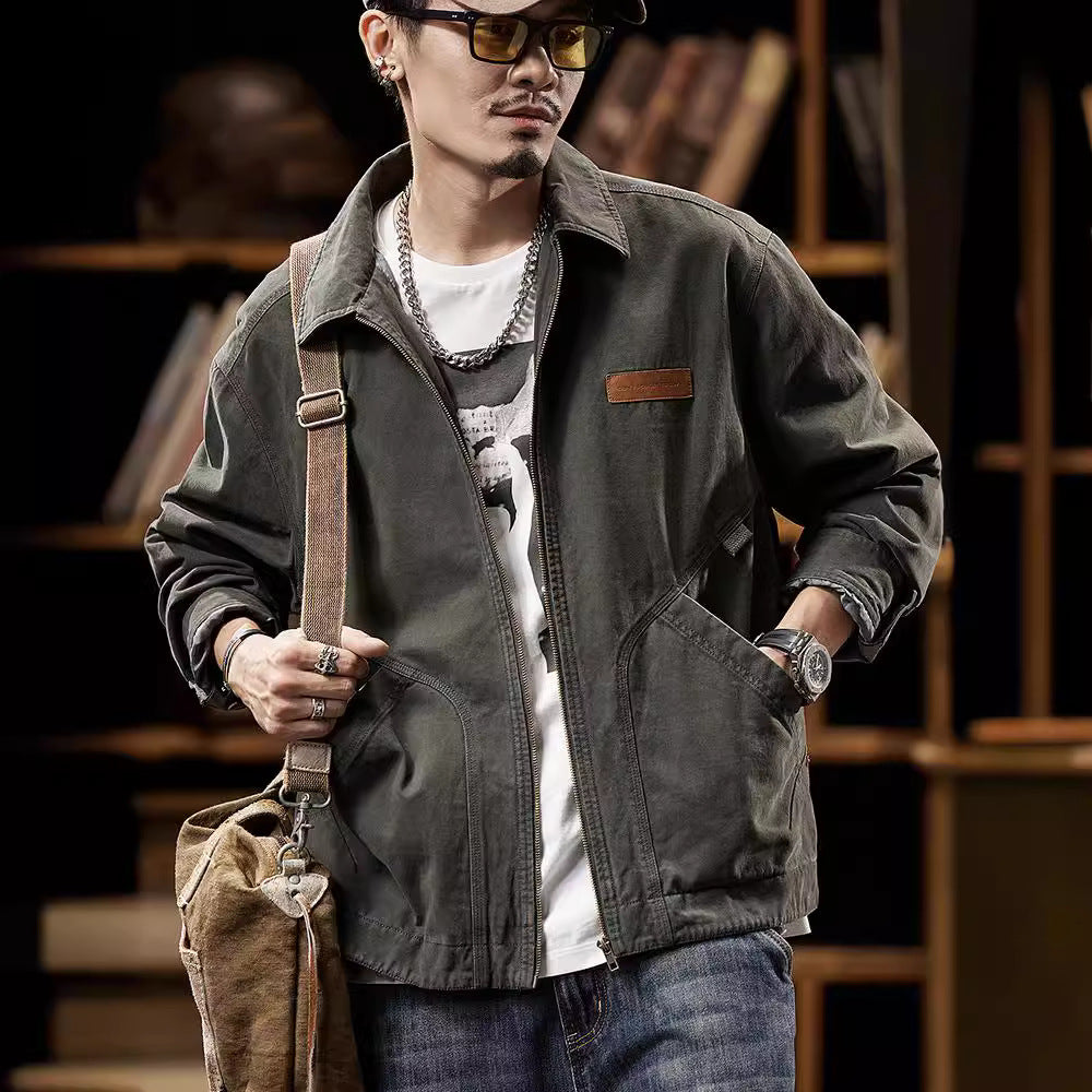 Men's Vintage-Inspired Casual Workwear Jacket