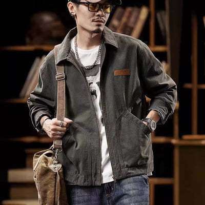 Men's Vintage-Inspired Casual Workwear Jacket