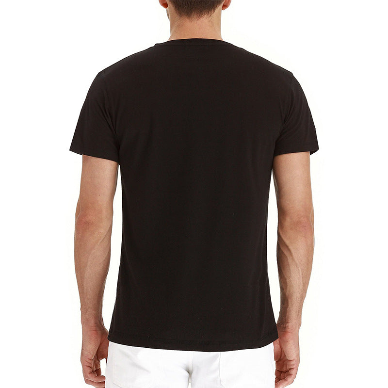 T-shirt à manches courtes de couleur unie pour hommes 