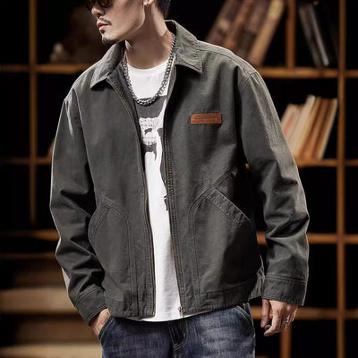 Men's Vintage-Inspired Casual Workwear Jacket