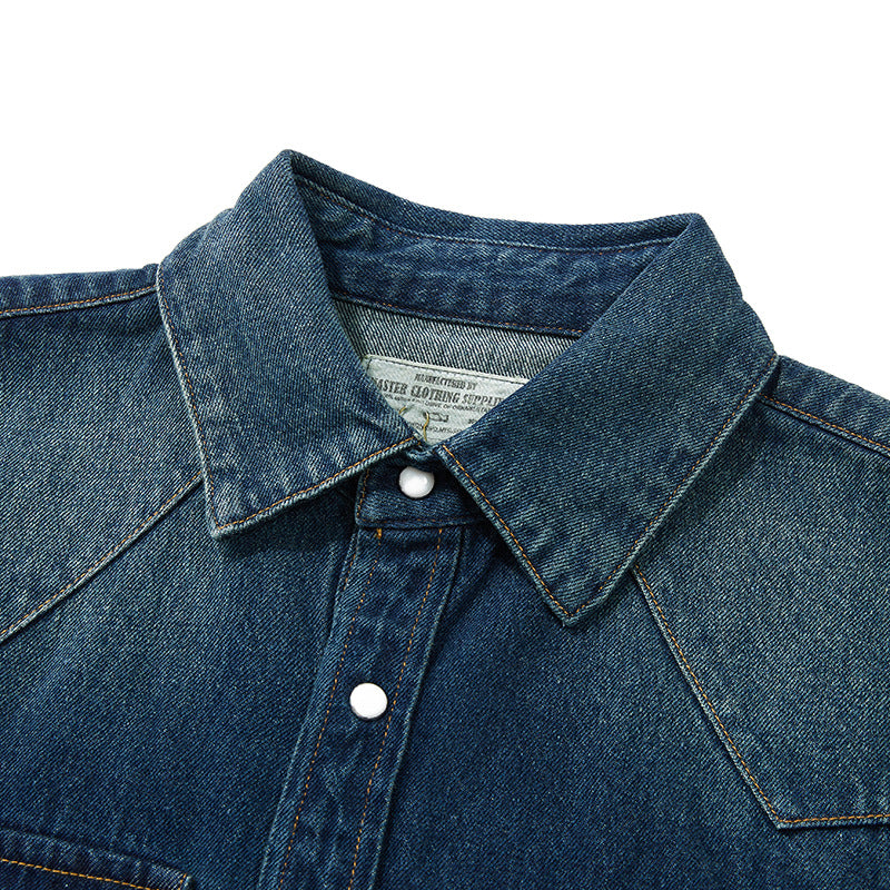 SHREDDED HEM WESTERN SH DENIM | SHIRT/BLOUSE | MADISONBLUE