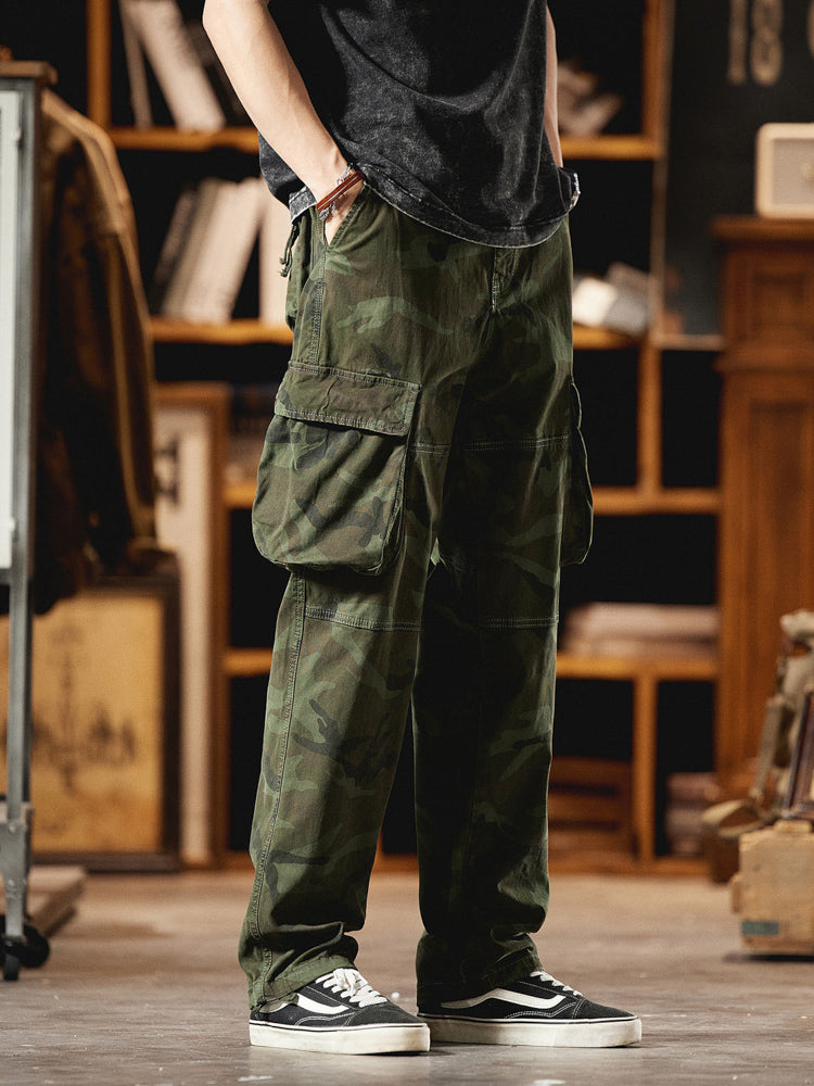 Pantalon Cargo Homme Léger En Coton Stretch - Taille élastique - Poches Multiples - Du S Au 4XL