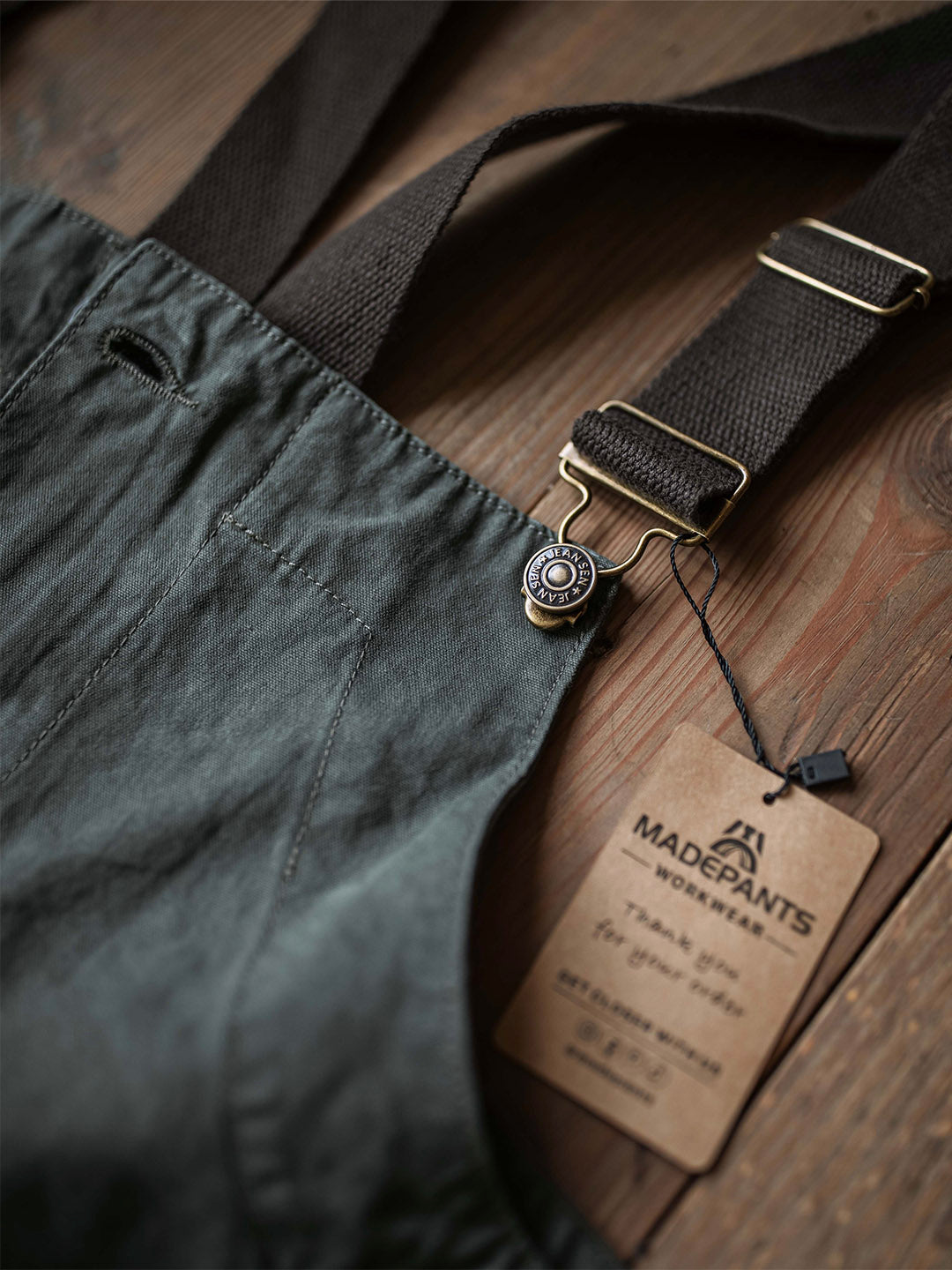 Rounded Patch Pocket Lightweight Canvas Overalls