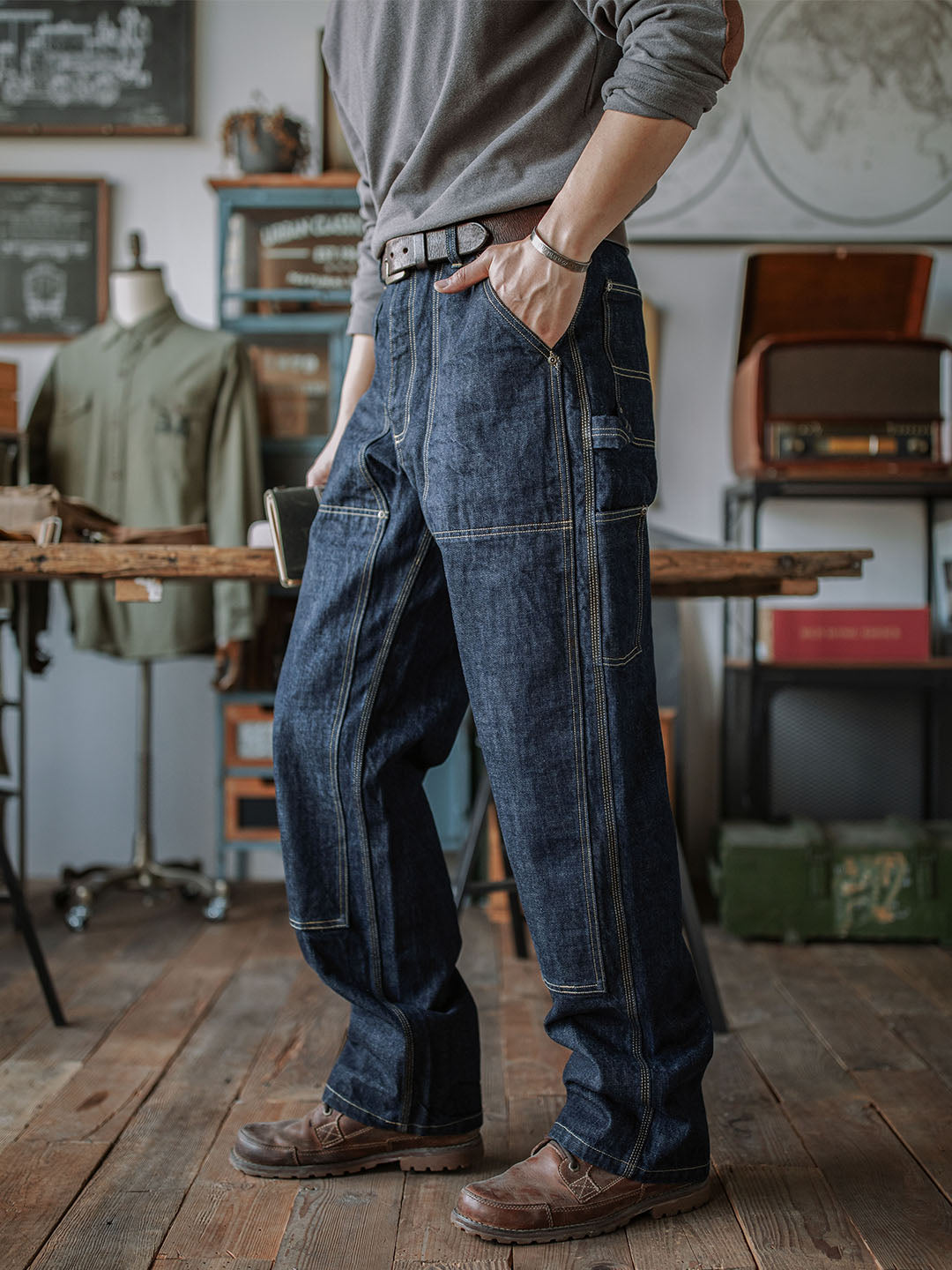 パンツ LIMITED EDITION SELVEDGE CARPENTER JEAN Double RL - Limited-Edition Selvedge Carpenter Jean - Rinse