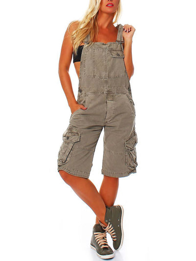 Women's Cargo Overall Shorts Sandstone