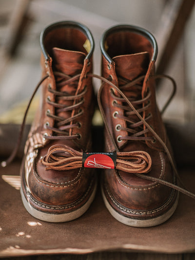 Vintage Full-Grain Leather Moc Toe Work Boots for Men