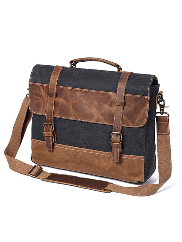 Canvas Shoulder Crossbody Bag Briefcase Laptop Bag