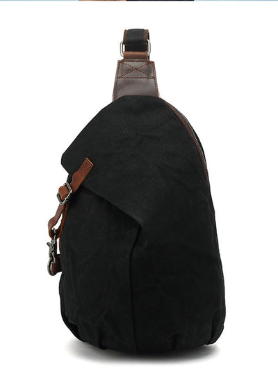 Sac de poitrine en toile cirée pour homme