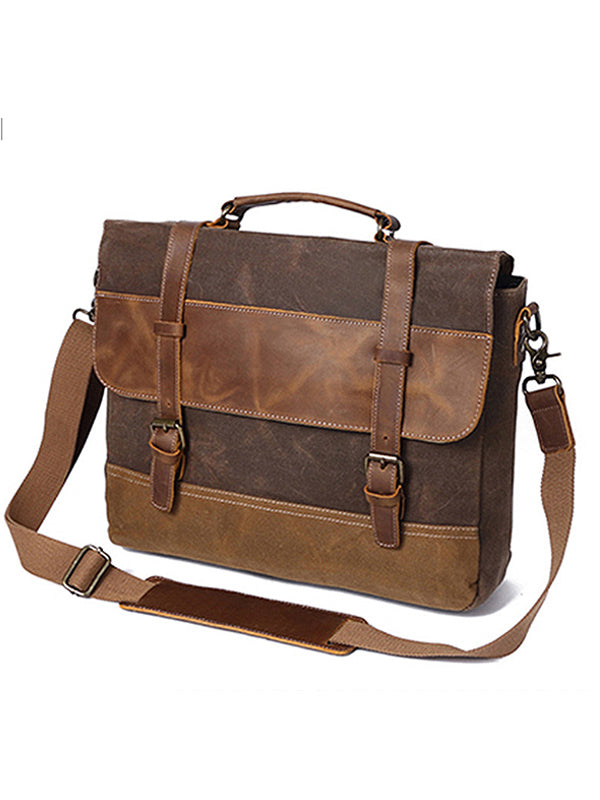 Canvas Shoulder Crossbody Bag Briefcase Laptop Bag