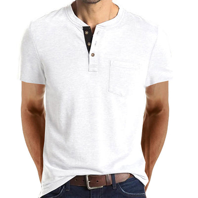 T-shirt à manches courtes de couleur unie pour hommes 