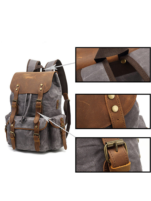 Casual Travel Bag Waterproof Computer Bag Wear-resistant Canvas Backpack