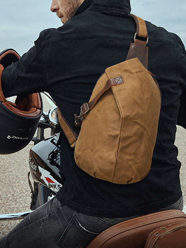 Sac de poitrine en toile cirée pour homme