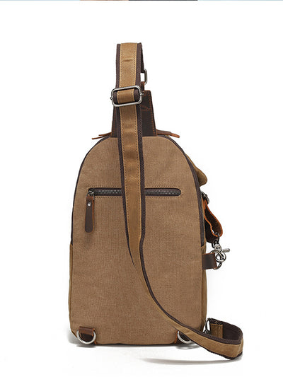 Sac de poitrine en toile cirée pour homme