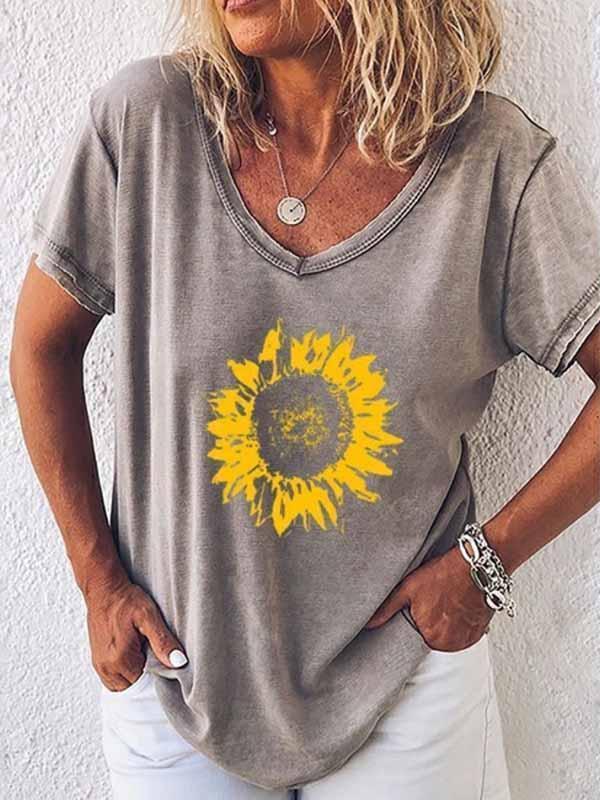 Sunflower print t-shirt