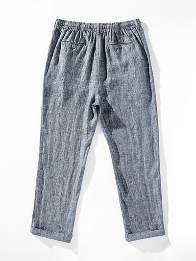 Men's 100% Linen Drawstring Pants