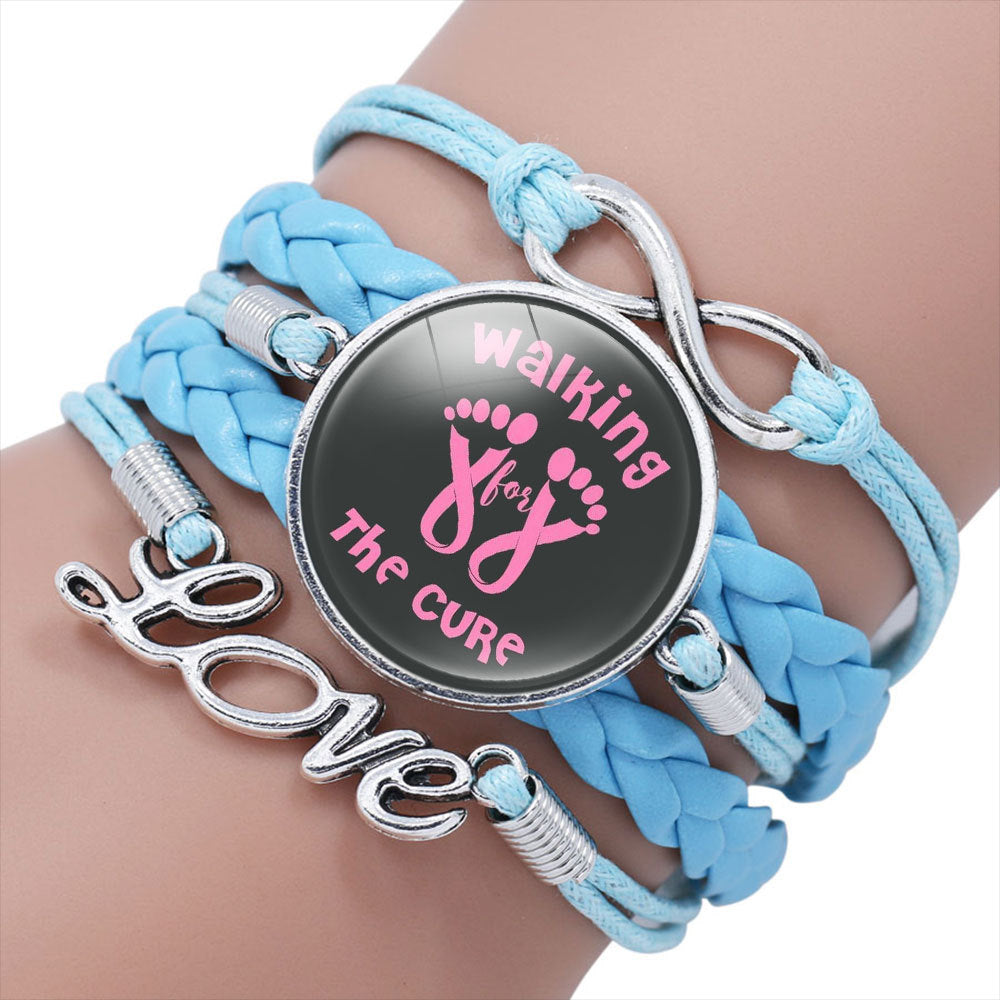 Bracelet tressé multicouche pour la sensibilisation au cancer du sein