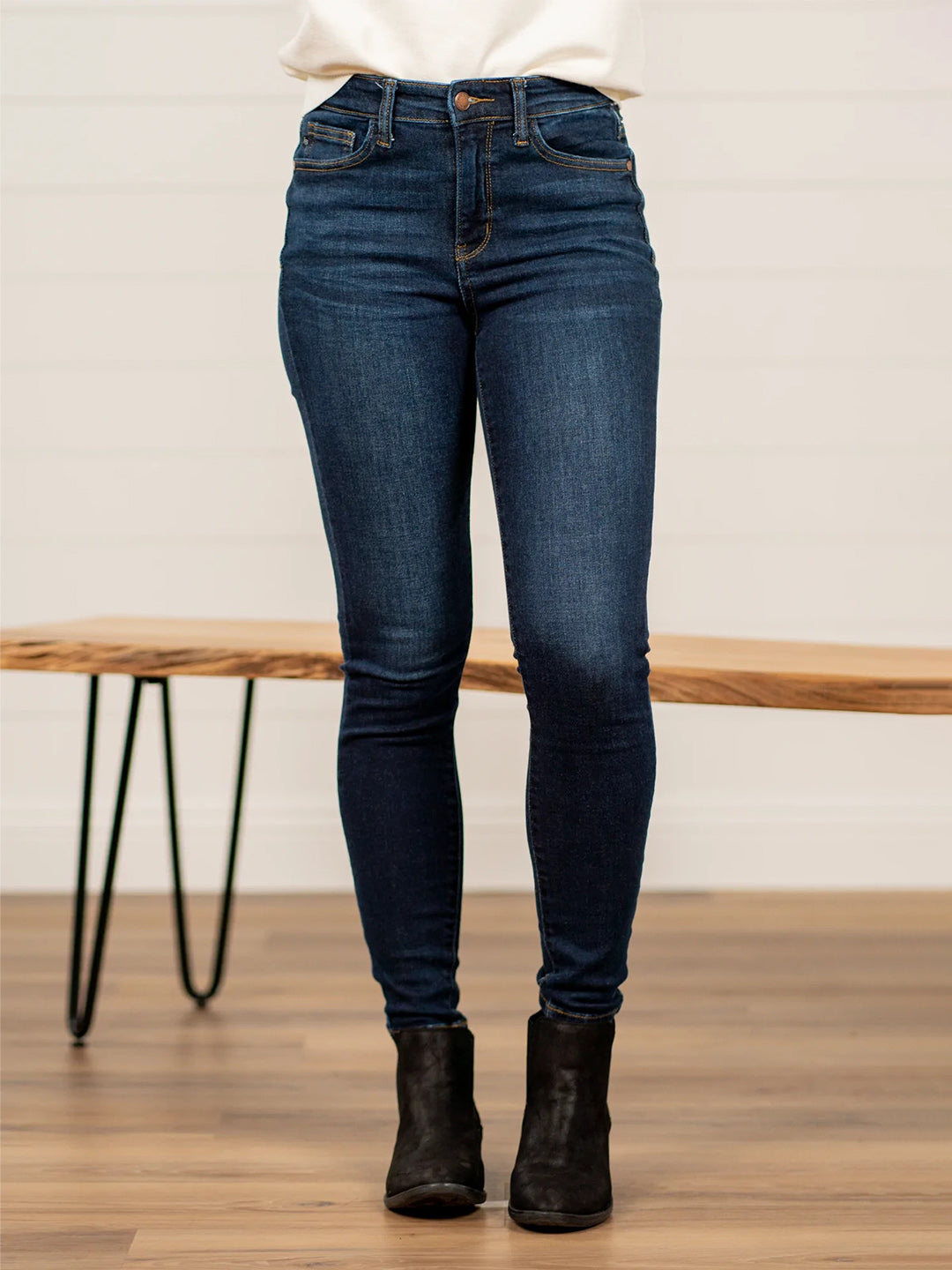 Jean skinny taille haute ultra extensible