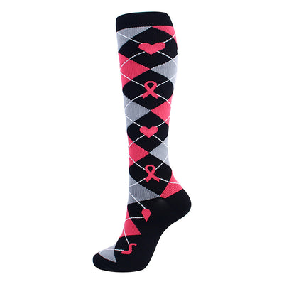 Pink Ribbon🎗Compression Socks - 20-30 mmHg Colorful Support Stockings