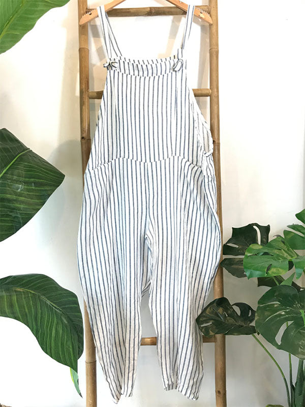 Women's Striped Suspenders Jumpsuit Overalls