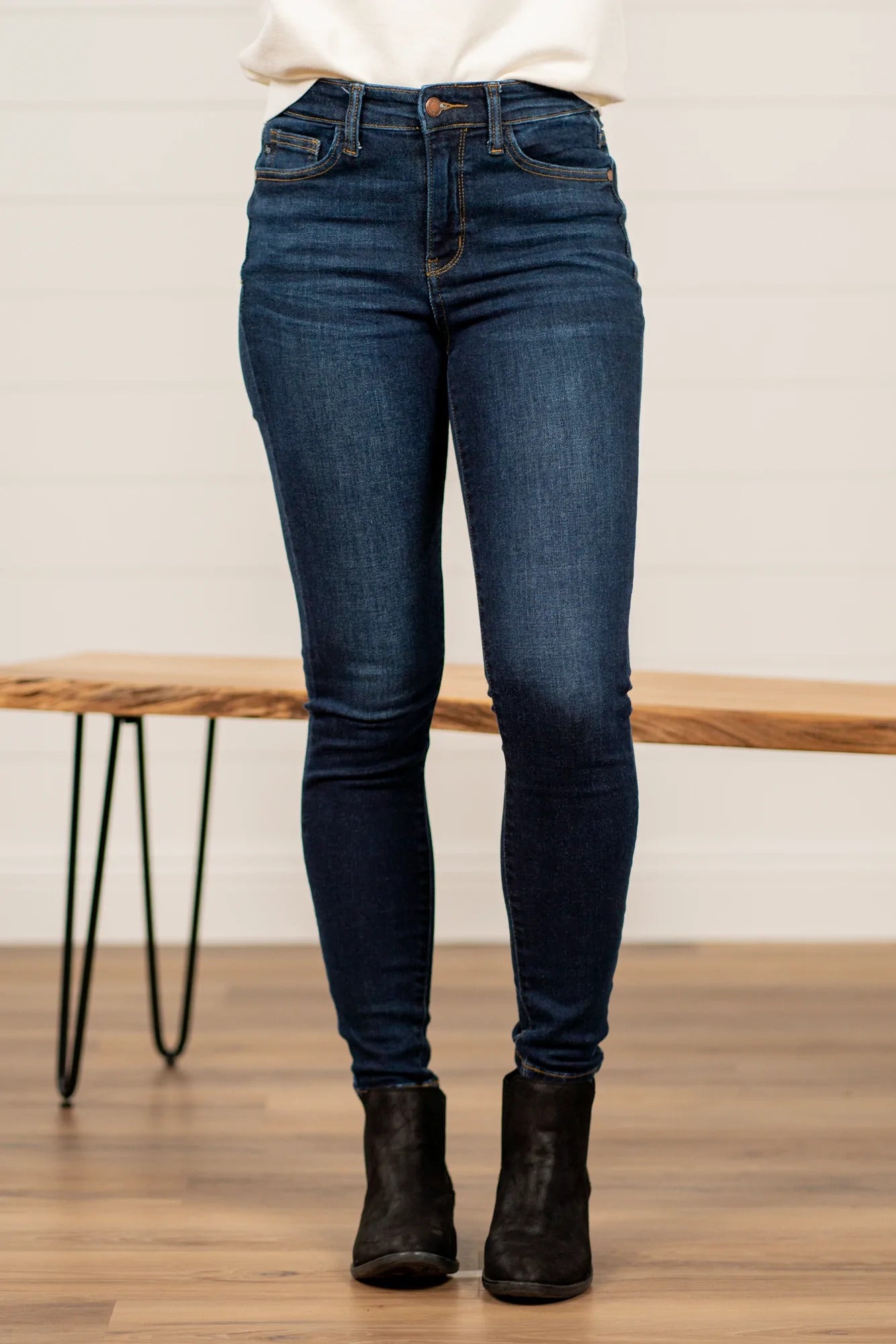 Jean skinny taille haute ultra extensible