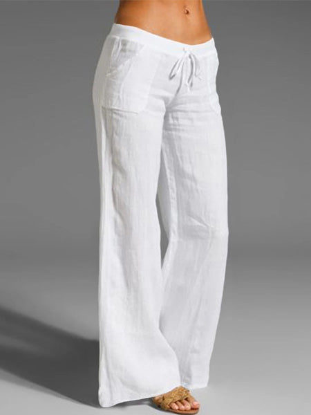 Pantalon large taille basse