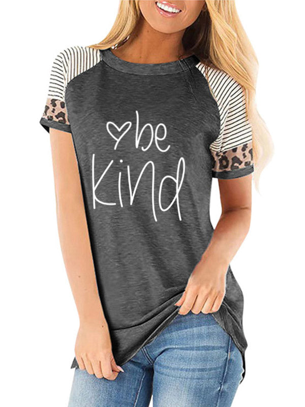 Camiseta de Reglan con gráfico Be Kind Heart 