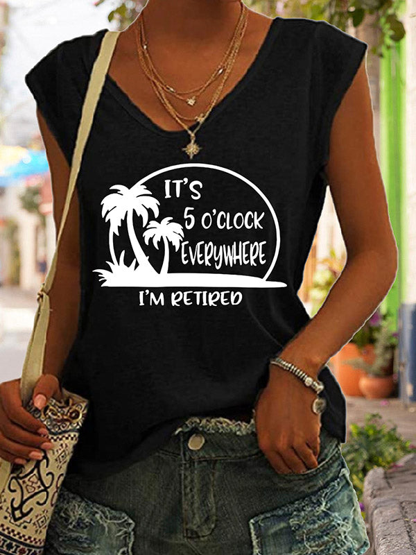 It's 5 O'clock Everywhere & I'm Retired V-neck T-shirt