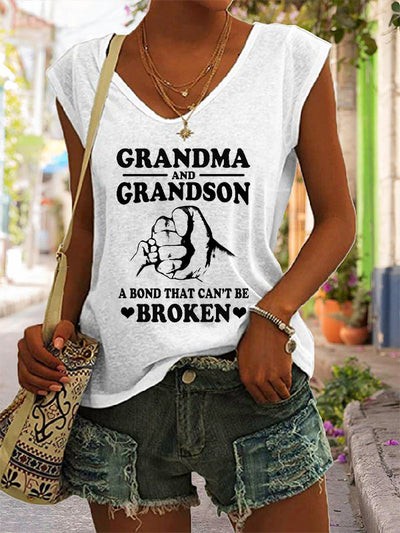 Camiseta de manga corta para abuela y nieto, un vínculo que no se puede romper