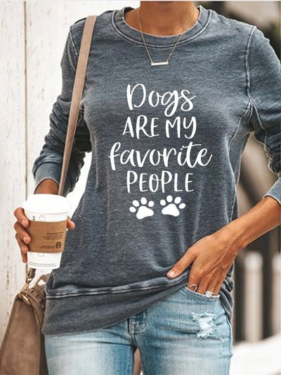 Dogs Are My Favorite People Print Sweatshirt